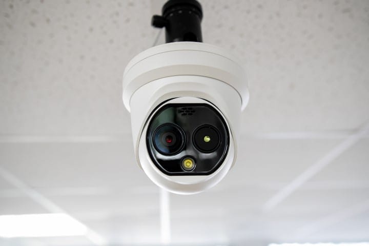 High-quality security camera for optimal surveillance and data cabling solutions.