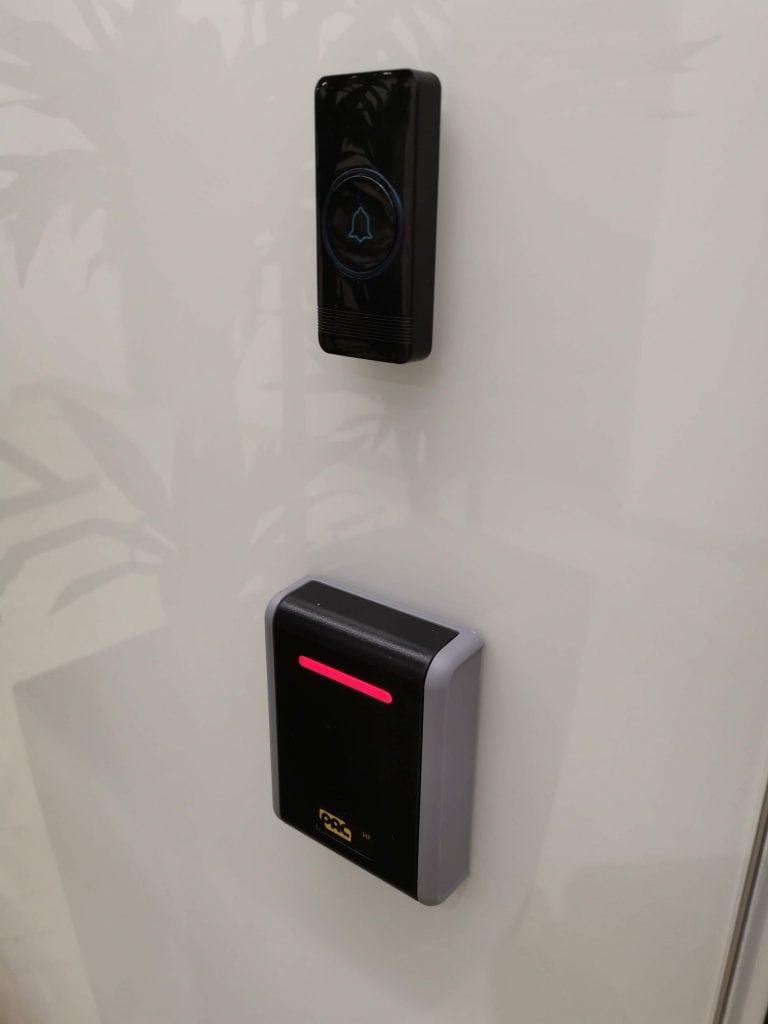 Access control devices on the wall