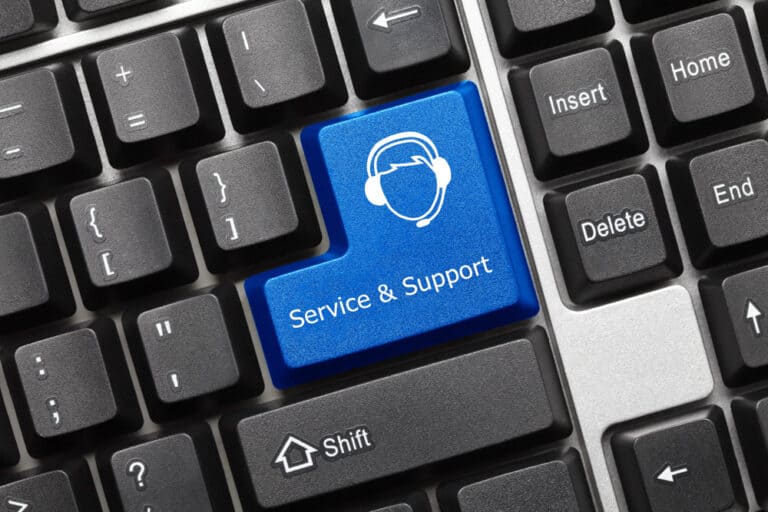 support service on the keyboard