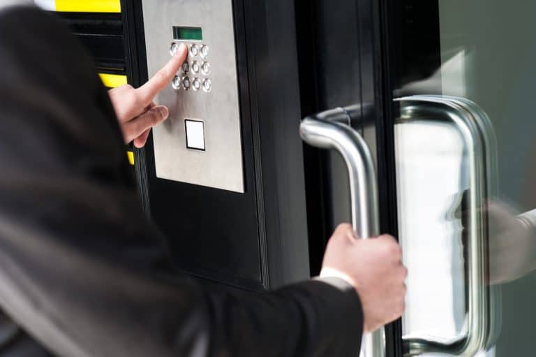 The man using access control system