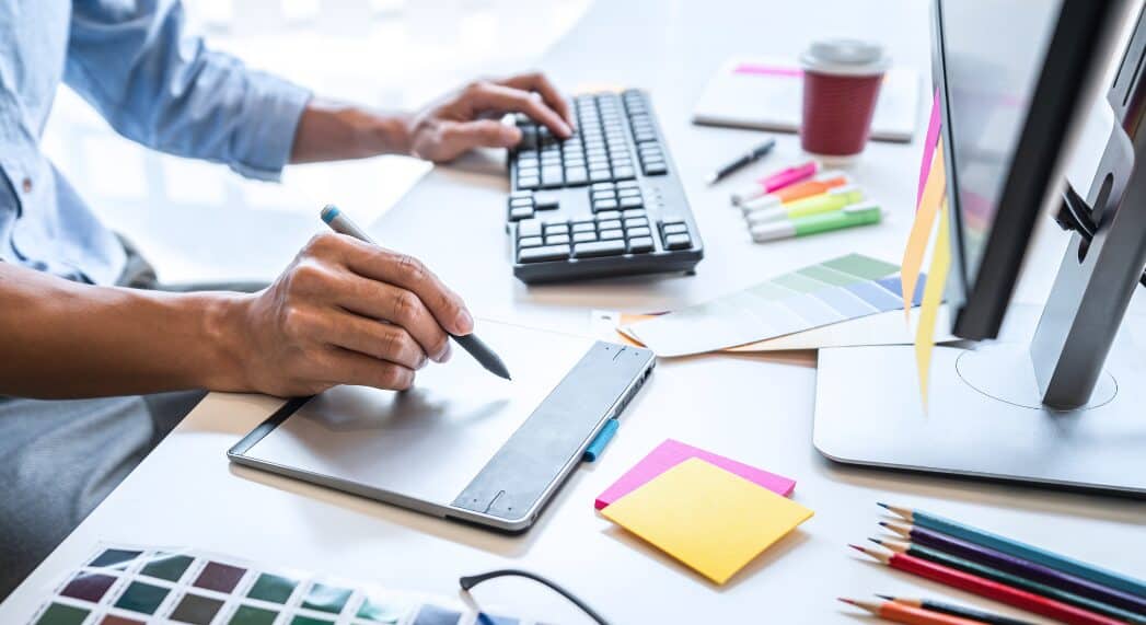 Creative workspace representing The Writer's London consultancy office