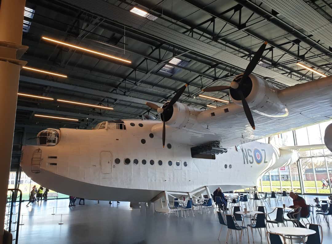 Aircraft and visitor area inside the Royal Air Force Museum London