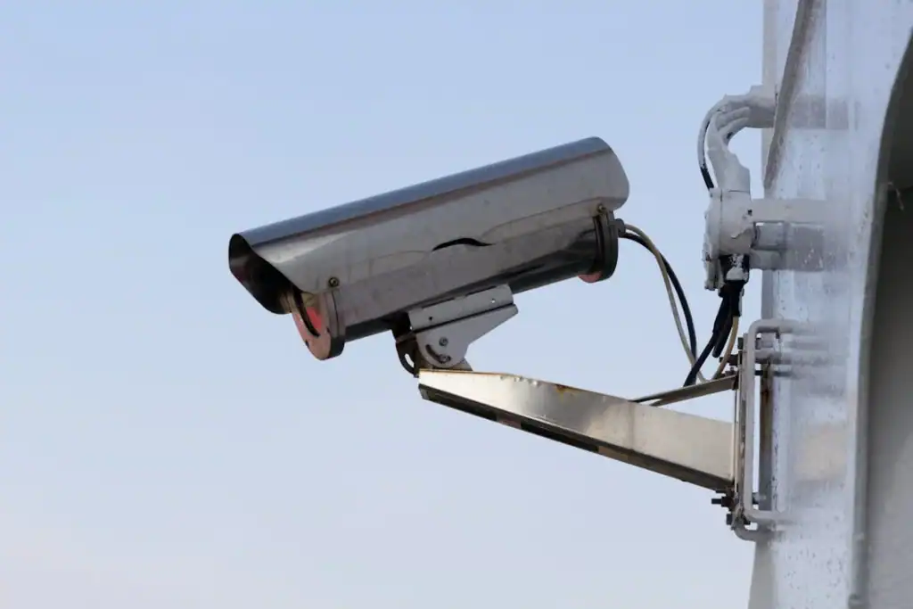 High-quality outdoor security camera for surveillance and network data monitoring.