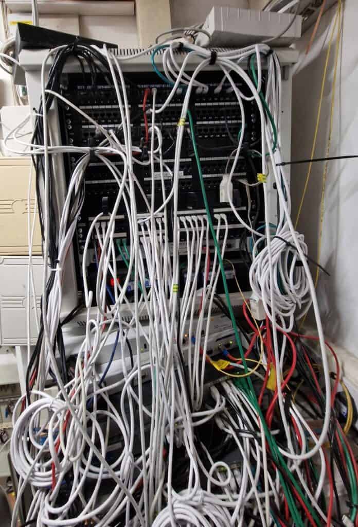 High-density networking cabling for data and voice.