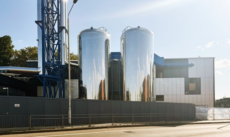 District heating storage tanks at the B&D Energy centre, Barking