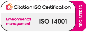 ISO 14001 Environmental Management Certification Badge.