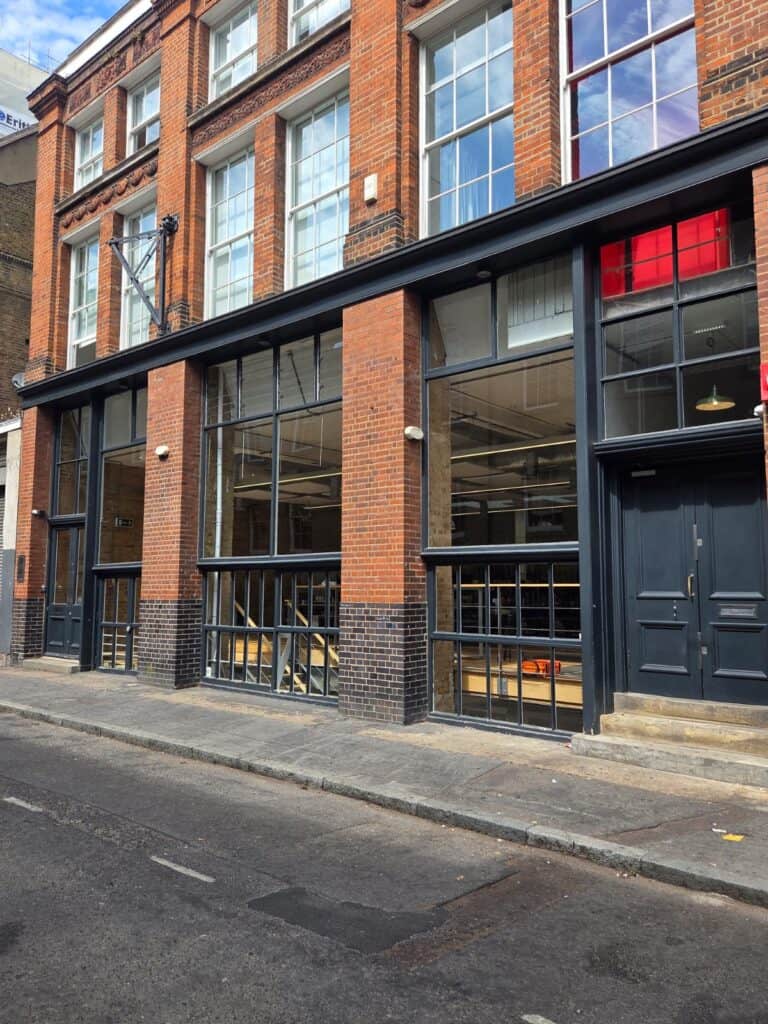Exterior of Tidraw's new two-floor office at 29-31 Cowper Street, Old Street, London