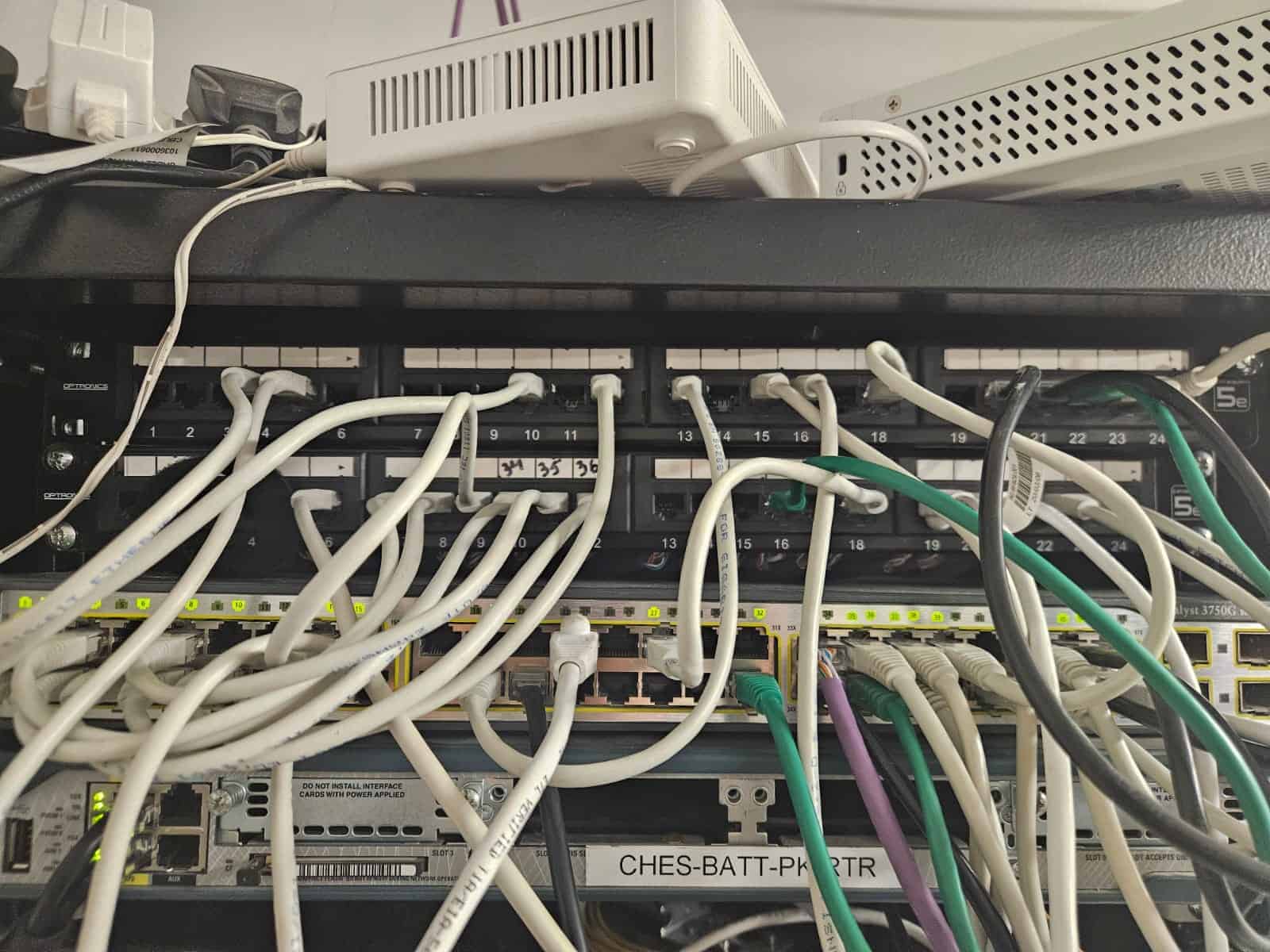 Legacy comms cabinet before ACCL's upgrade at Chestertons' Battersea Park branch