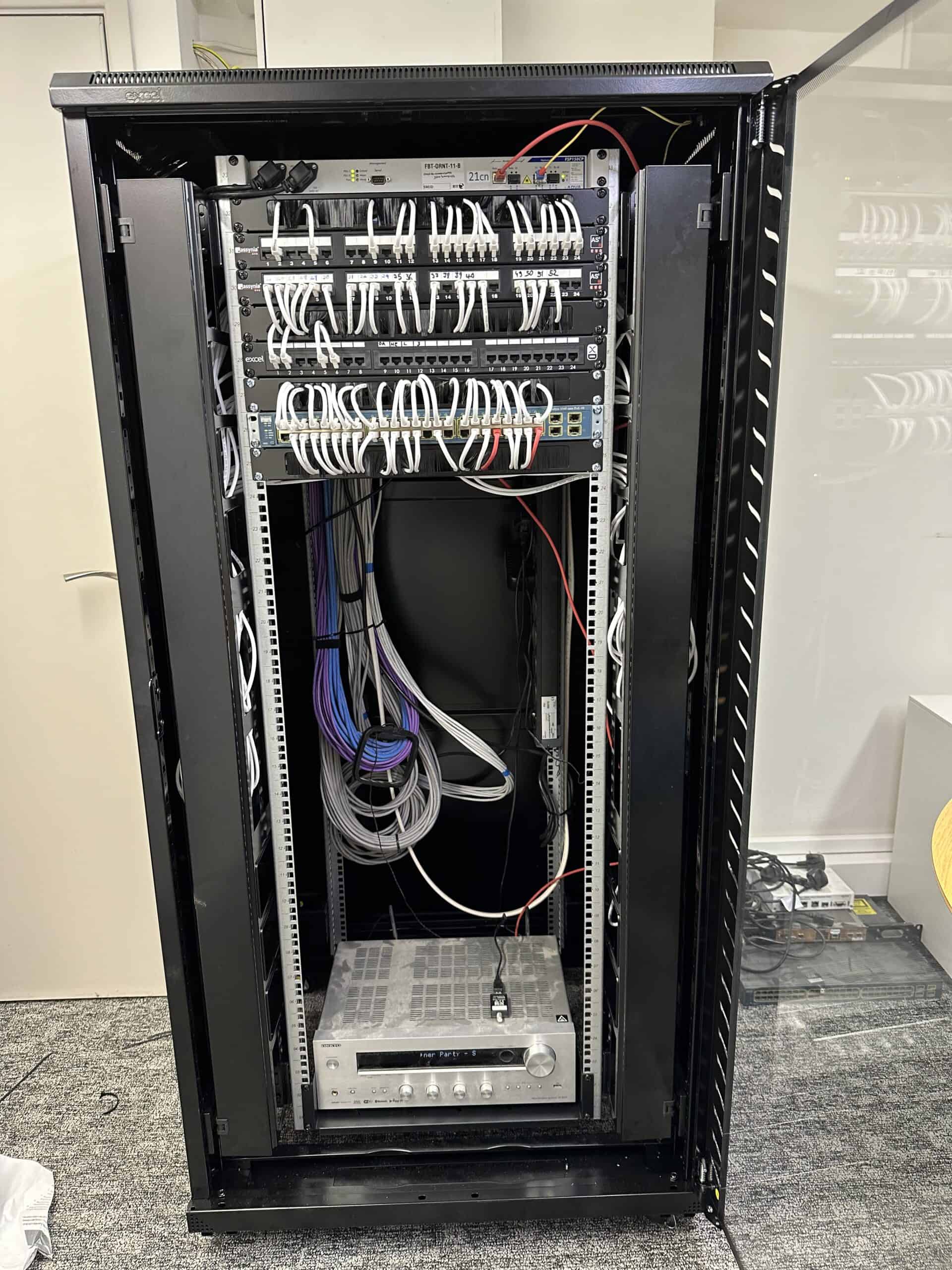 New structured cabling and cabinet after ACCL's upgrade at Chestertons' Camden Town branch