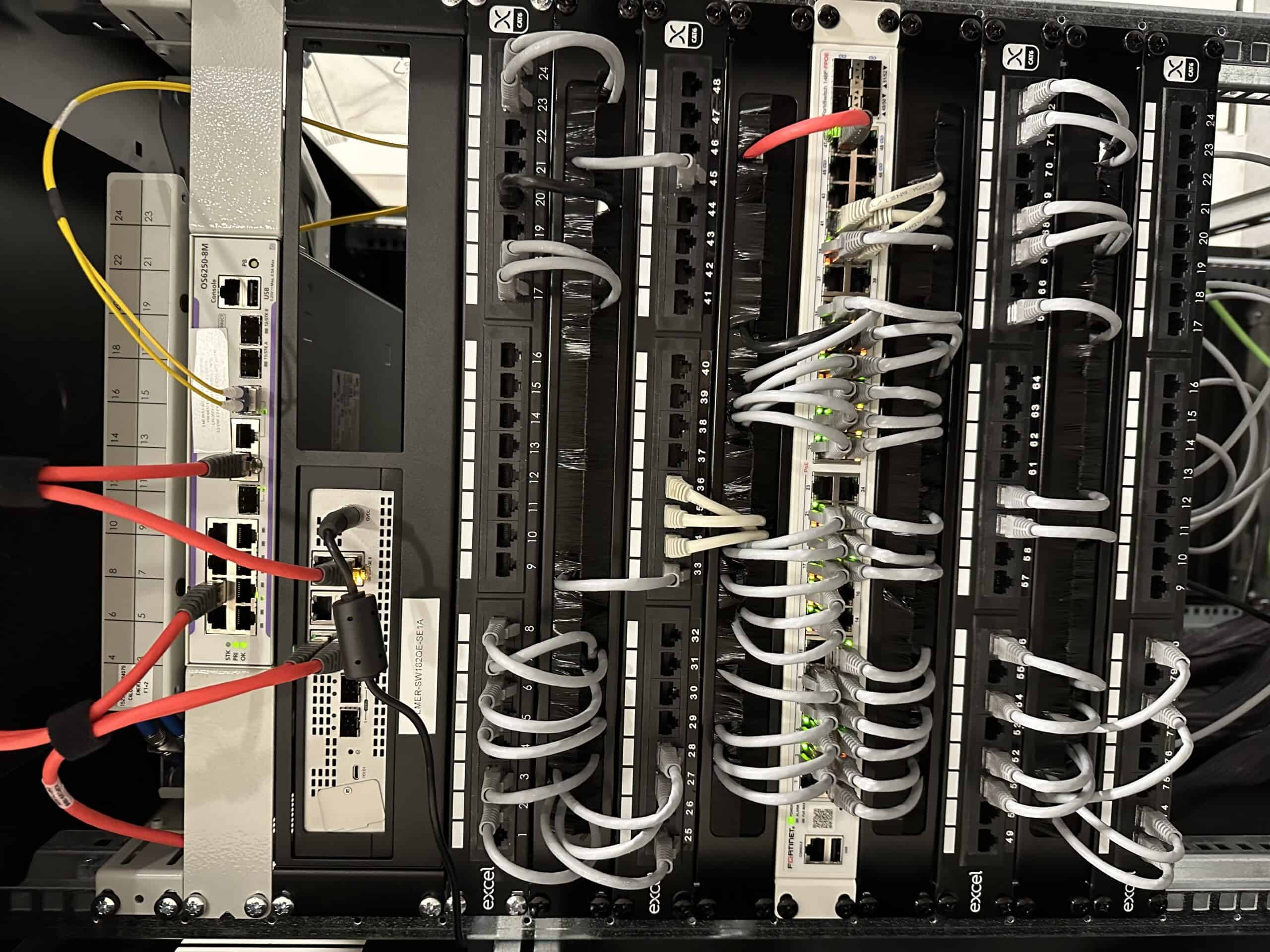 New structured cabling and cabinet after ACCL's upgrade at Chestertons' Canary Wharf branch