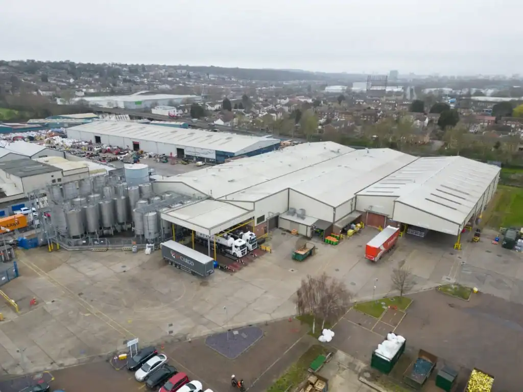 Aerial view of ACCL data cabling and infrastructure facility in the UK.