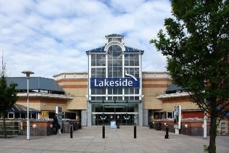 Lakeside shopping centre entrance, Essex, part of the Capital Shopping Centres portfolio supported by ACCL