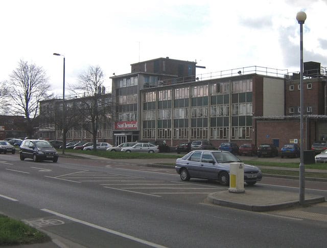 Sun Chemical industrial plant on Cray Avenue in St Mary Cray, Orpington, where ACCL installed fire-survival OS2 fibre infrastructure
